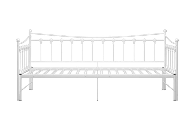 Utdragbar sängram bäddsoffa vit metall 90x200 cm - Vit - Möbler - Vardagsrum - Bäddsoffor - Hörnbäddsoffa
