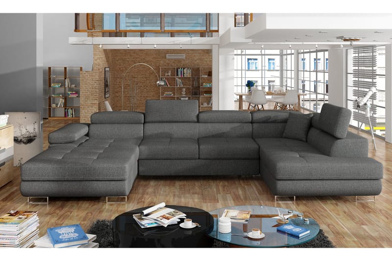 Vueltas Hörnbäddsoffa - Grå - Möbler - Vardagsrum - Bäddsoffor - Hörnbäddsoffa