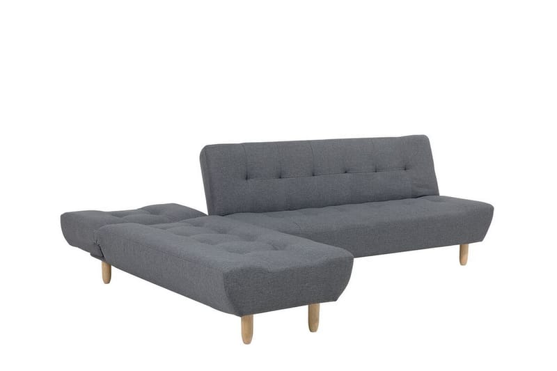 Hörnsofa H 4-sits med sovfunktion mörkgrå ALSTEN - Grå - Möbler - Vardagsrum - Bäddsoffor - Hörnbäddsoffa