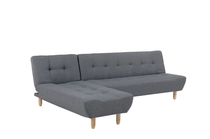 Hörnsofa H 4-sits med sovfunktion mörkgrå ALSTEN - Grå - Möbler - Vardagsrum - Bäddsoffor - Hörnbäddsoffa