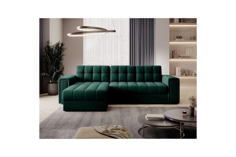 Hörnsoffa Eltap Blenvi 260x150x82 cm - Lukso 35, Grön - Möbler - Vardagsrum - Bäddsoffor