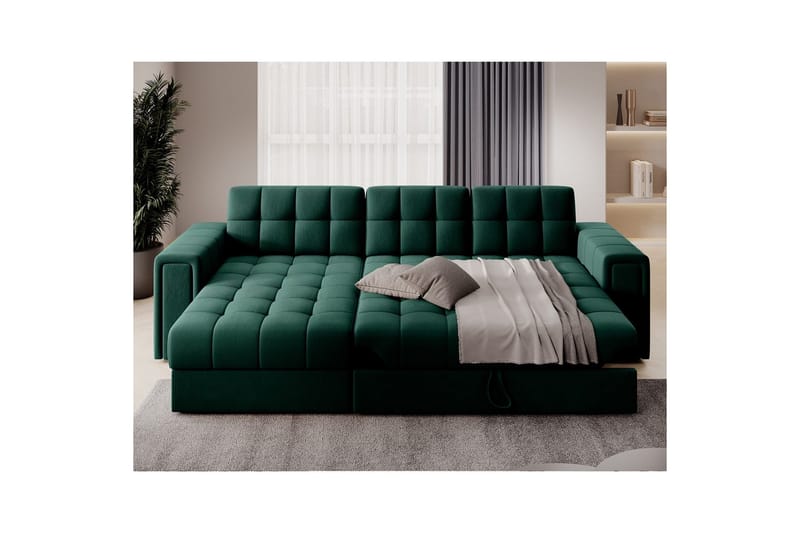 Hörnsoffa Eltap Blenvi 260x150x82 cm - Lukso 35, Grön - Möbler - Vardagsrum - Bäddsoffor
