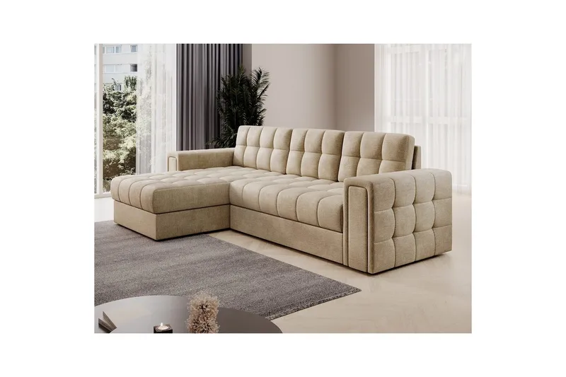 Hörnsoffa Eltap Blenvi 260x150x82 cm - Monolith 09, Beige - Möbler - Vardagsrum - Bäddsoffor