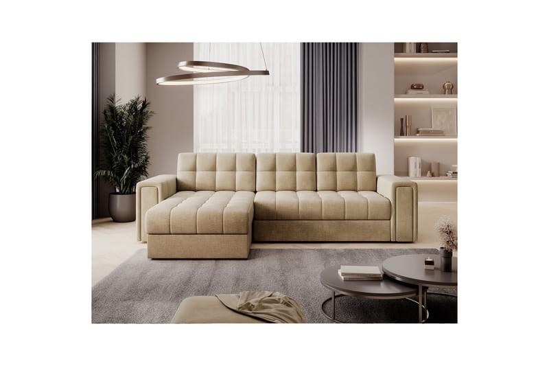 Hörnsoffa Eltap Blenvi 260x150x82 cm - Monolith 09, Beige - Möbler - Vardagsrum - Bäddsoffor
