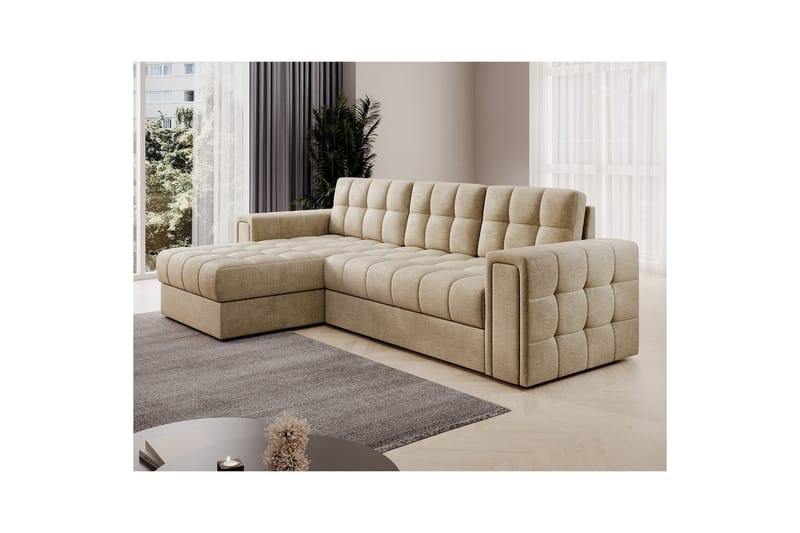 Hörnsoffa Eltap Blenvi 260x150x82 cm - Monolith 09, Beige - Möbler - Vardagsrum - Bäddsoffor