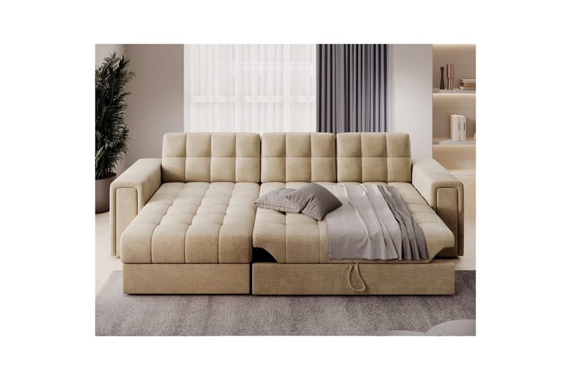 Hörnsoffa Eltap Blenvi 260x150x82 cm - Monolith 09, Beige - Möbler - Vardagsrum - Bäddsoffor