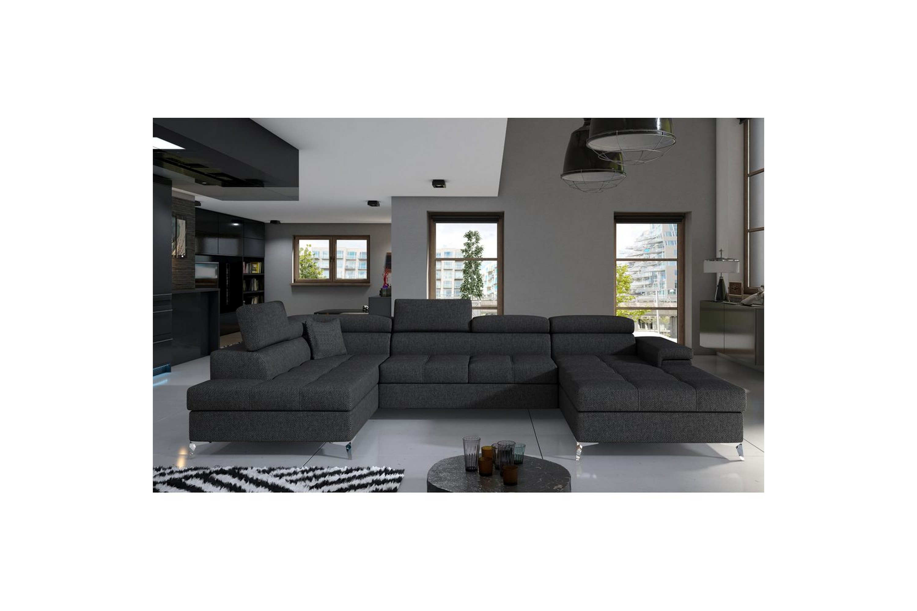 hörnsoffa eltap eduardo 337x205x88 cm - inari 96, mörkgrå, vänster