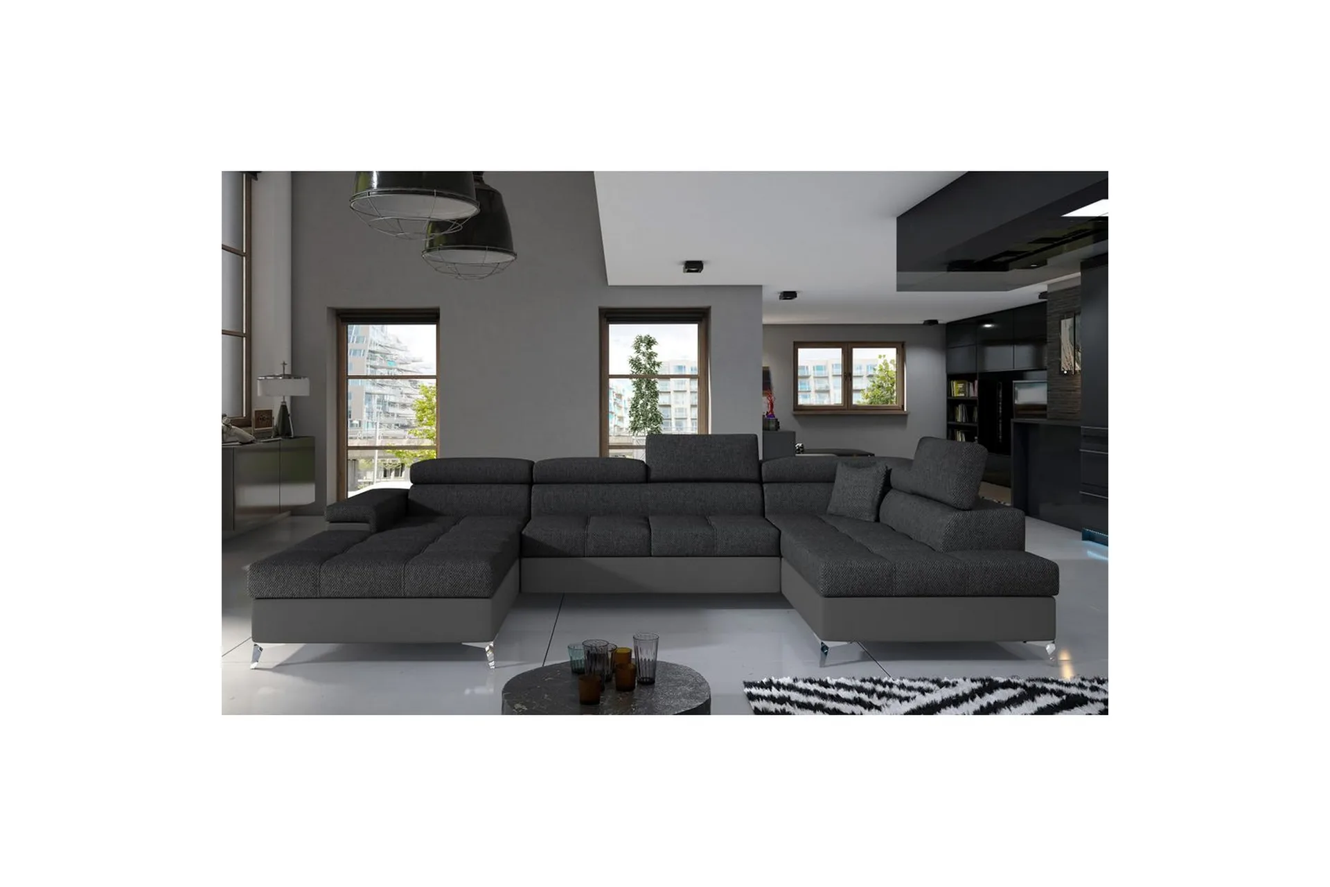 hörnsoffa eltap eduardo 337x205x88 cm - inari 96, soft 29, mörkgrå, grå, höger