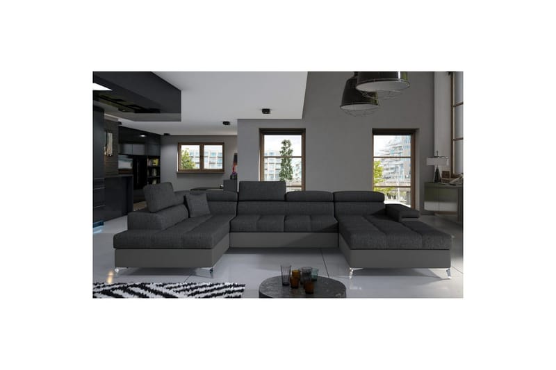 Hörnsoffa Eltap Eduardo 337x205x88 cm, Inari 96, Soft 29, Mörkgrå, Grå, Vänster