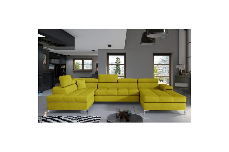 Hörnsoffa Eltap Eduardo 337x205x88 cm - Omega 68, Gul, Vänster - Möbler - Vardagsrum - Bäddsoffor - U bäddsoffa