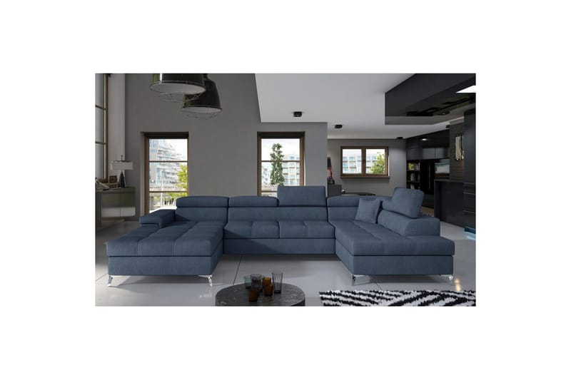 Hörnsoffa Eltap Eduardo 337x205x88 cm, Omega 86, Blå, Höger