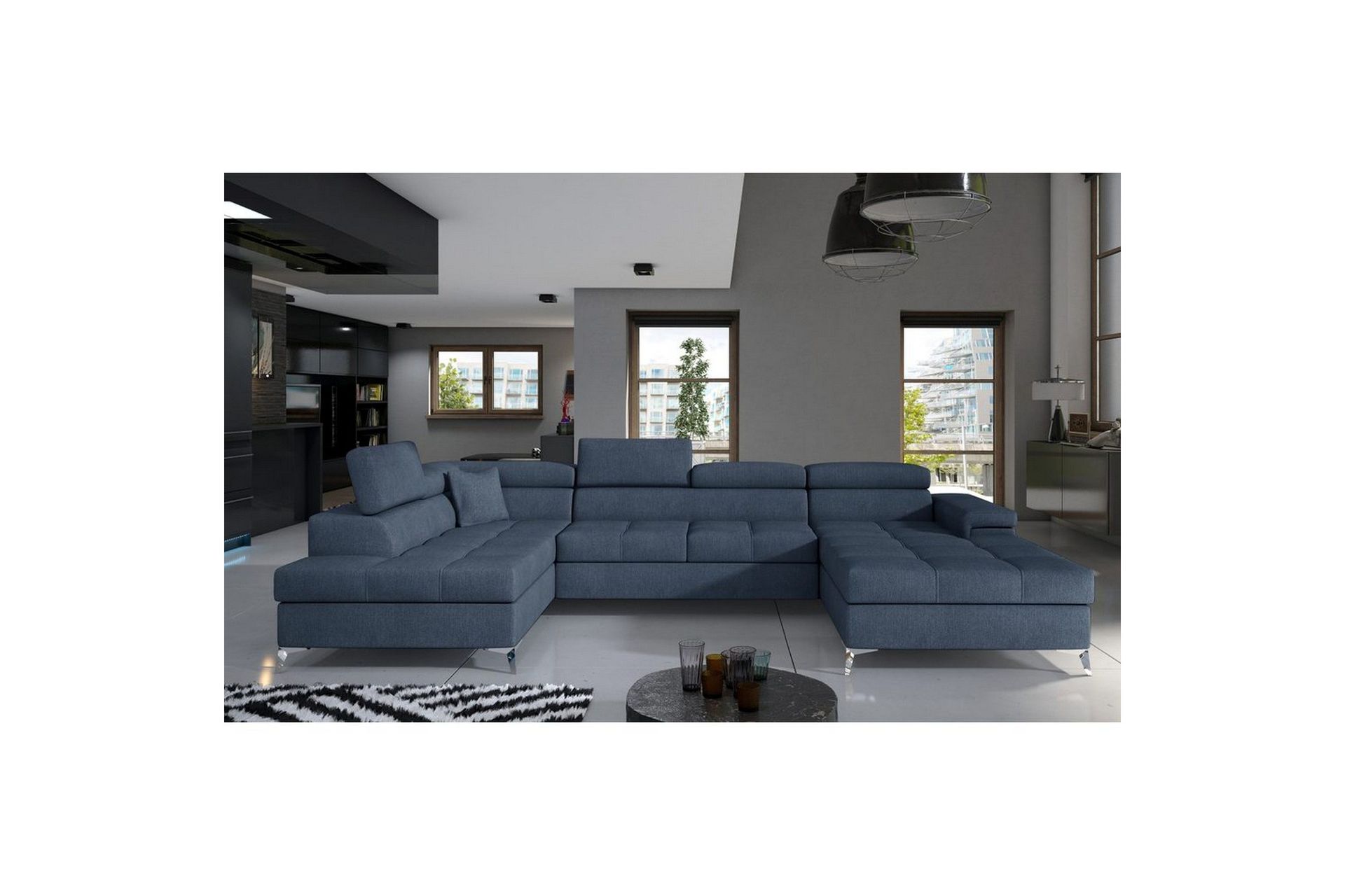 H&ouml;rnsoffa Eltap Eduardo 337x205x88 cm - Omega 86, Bl&aring;, V&auml;nster