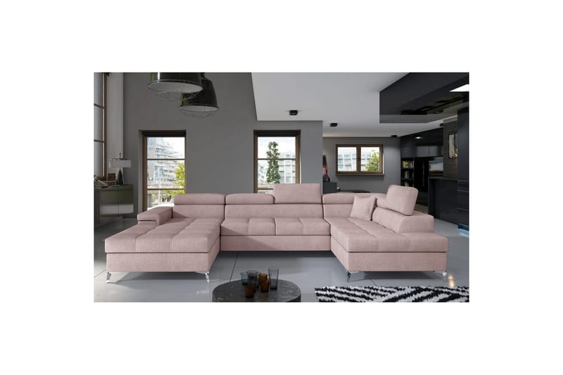 Hörnsoffa Eltap Eduardo 337x205x88 cm - Omega 91, Rosa, Höger - Möbler - Vardagsrum - Bäddsoffor - U bäddsoffa
