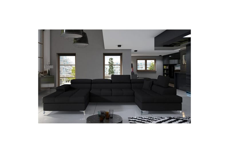 Hörnsoffa Eltap Eduardo 337x205x88 cm - Sawana 14, Svart, Höger - Möbler - Vardagsrum - Bäddsoffor - U bäddsoffa