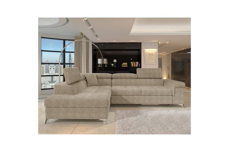 Hörnsoffa Eltap Eridano 275x202x88 cm - Amore 18, Beige, Vänster - Möbler - Vardagsrum - Bäddsoffor