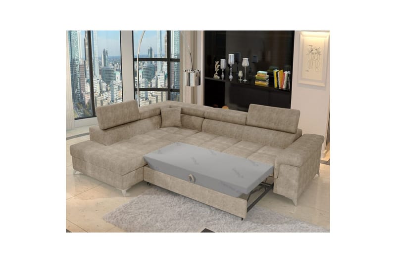 Hörnsoffa Eltap Eridano 275x202x88 cm - Amore 18, Beige, Vänster - Möbler - Vardagsrum - Bäddsoffor