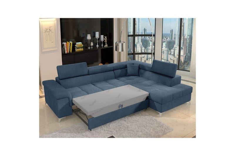 Hörnsoffa Eltap Eridano 275x202x88 cm - Raquel 40, Blå, Höger - Möbler - Vardagsrum - Bäddsoffor