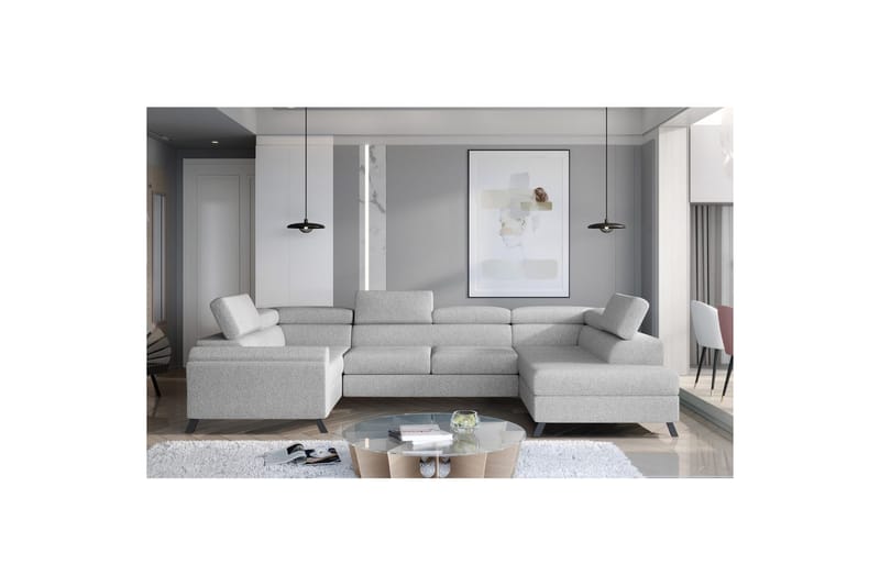 Hörnsoffa Eltap Escada 336x200x92 cm - Grande 81, Grå, Höger - Möbler - Vardagsrum - Bäddsoffor - Hörnbäddsoffa