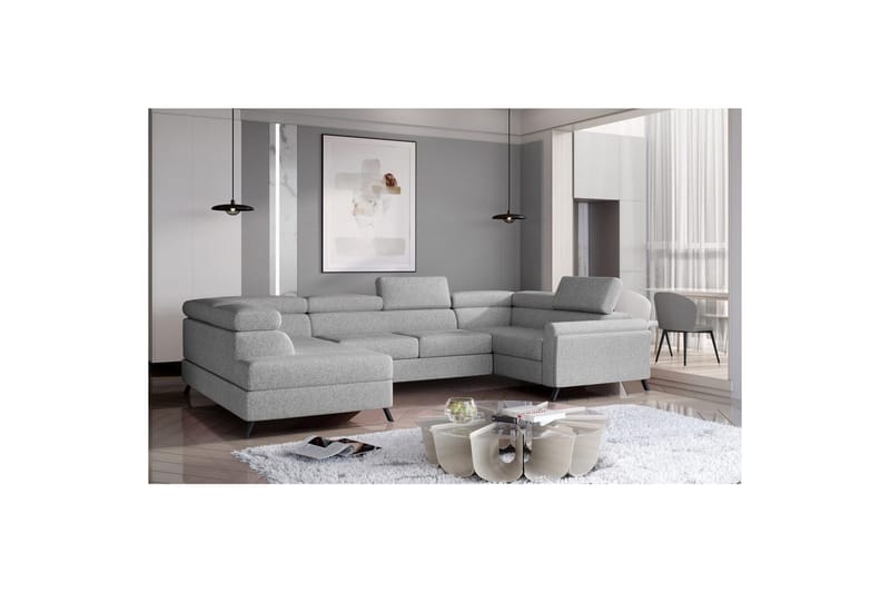 Hörnsoffa Eltap Escada 336x200x92 cm - Grande 81, Grå, Vänster - Möbler - Vardagsrum - Bäddsoffor - Hörnbäddsoffa
