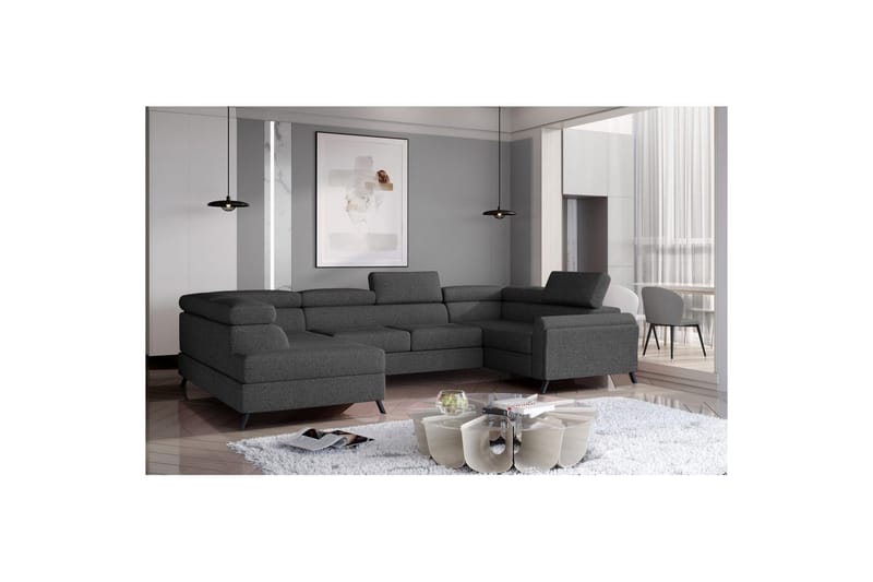 Hörnsoffa Eltap Escada 336x200x92 cm - Inari 96, Mörkgrå, Vänster - Möbler - Vardagsrum - Bäddsoffor - Hörnbäddsoffa