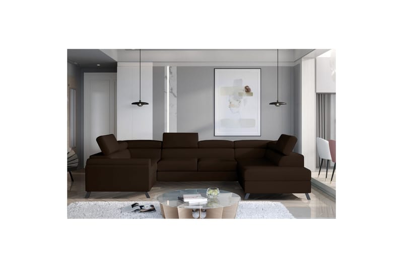 Hörnsoffa Eltap Escada 336x200x92 cm - Monolith 29, Mörkbrun, Höger - Möbler - Vardagsrum - Bäddsoffor - Hörnbäddsoffa