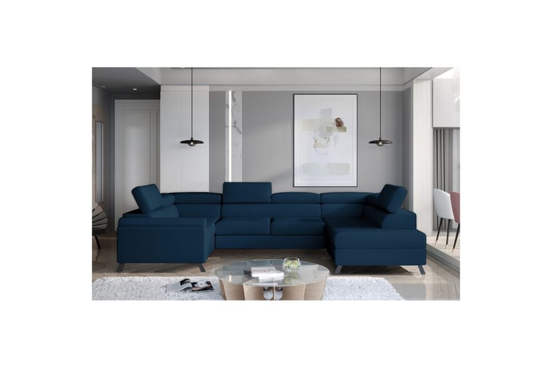 Hörnsoffa Eltap Escada 336x200x92 cm - Monolith 77, Blå, Höger - Möbler - Vardagsrum - Bäddsoffor - Hörnbäddsoffa