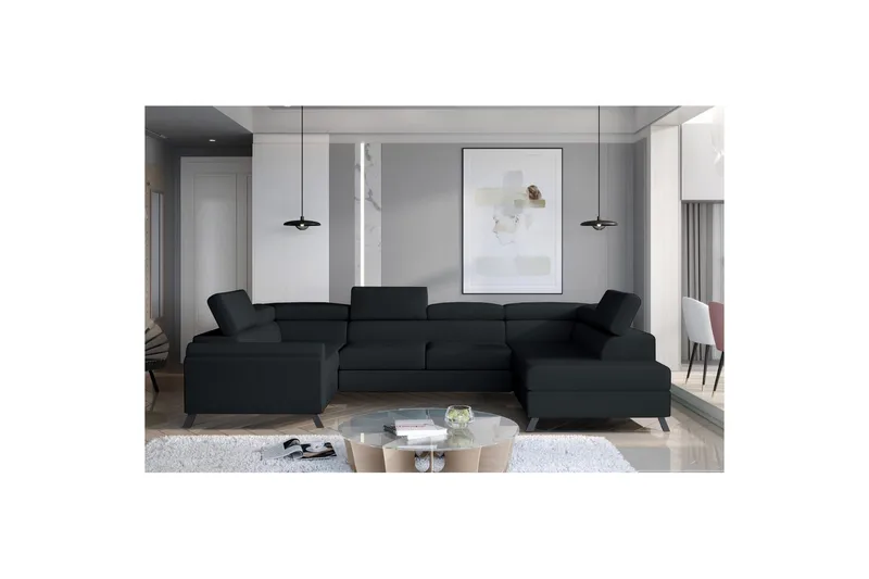 Hörnsoffa Eltap Escada 336x200x92 cm - Monolith 97, Mörkgrå, Höger - Möbler - Vardagsrum - Bäddsoffor - Hörnbäddsoffa