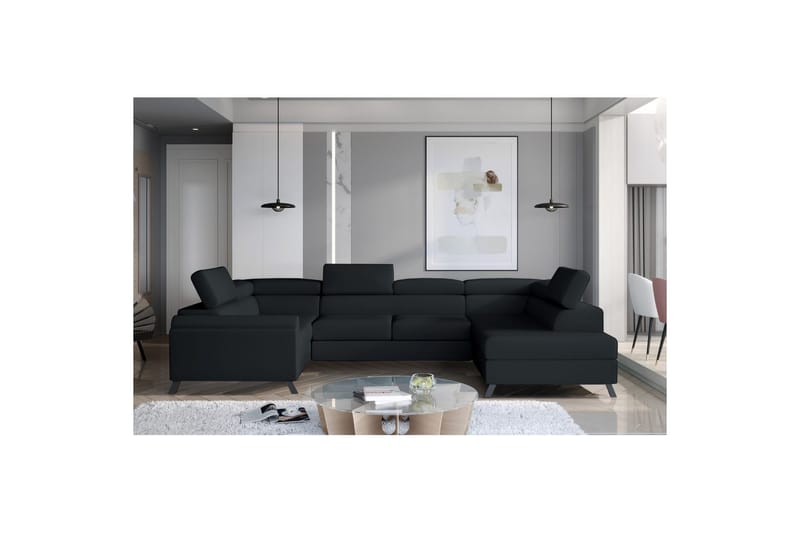 Hörnsoffa Eltap Escada 336x200x92 cm - Monolith 97, Mörkgrå, Höger - Möbler - Vardagsrum - Bäddsoffor - Hörnbäddsoffa