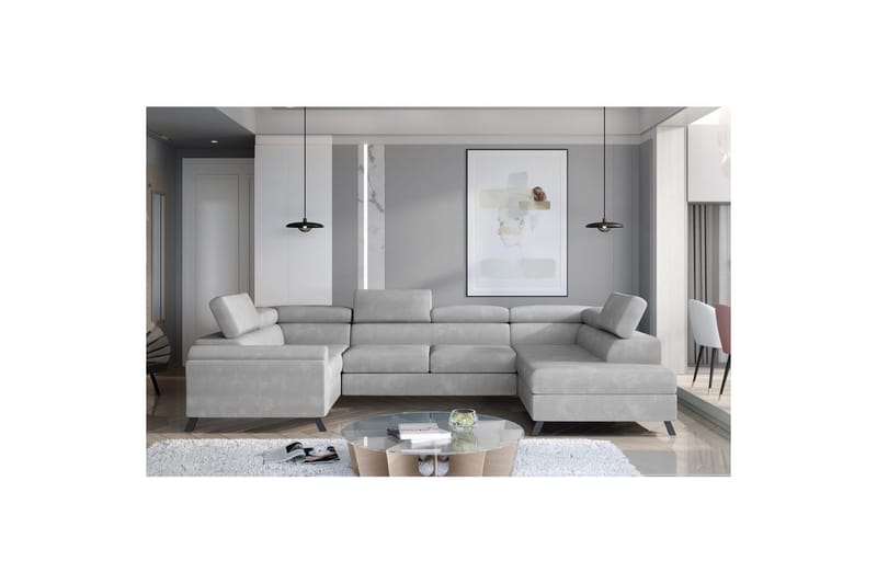 Hörnsoffa Eltap Escada 336x200x92 cm - Paros 05, Ljusgrå, Höger - Möbler - Vardagsrum - Bäddsoffor - Hörnbäddsoffa