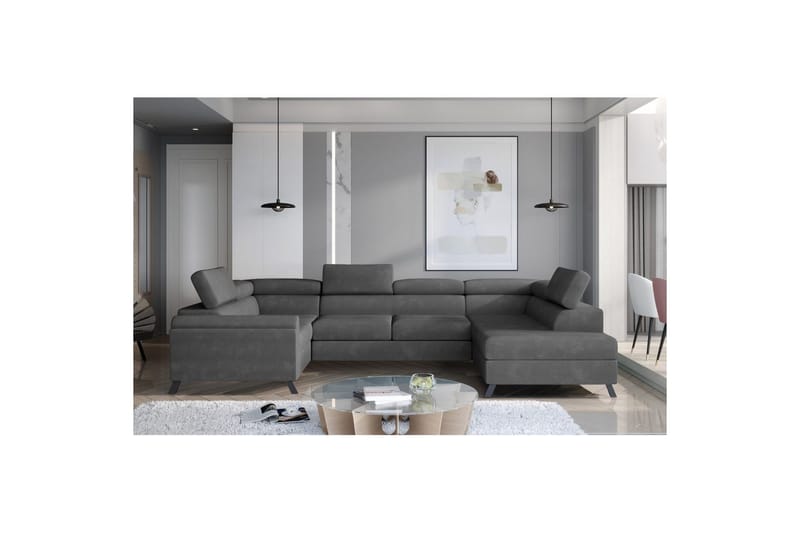 Hörnsoffa Eltap Escada 336x200x92 cm - Paros 06, Grå, Höger - Möbler - Vardagsrum - Bäddsoffor - Hörnbäddsoffa