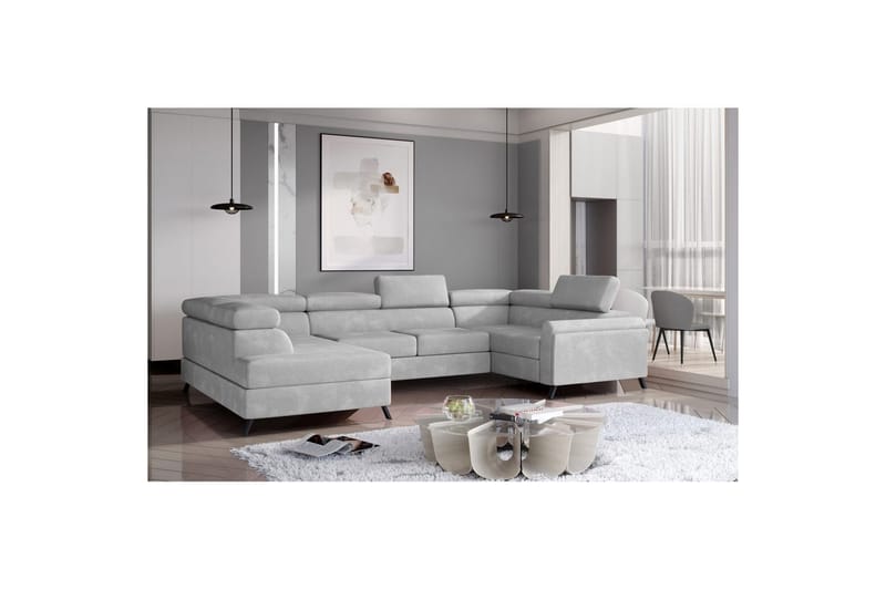 Hörnsoffa Eltap Escada 336x200x92 cm - Paros 05, Ljusgrå, Vänster - Möbler - Vardagsrum - Bäddsoffor - Hörnbäddsoffa