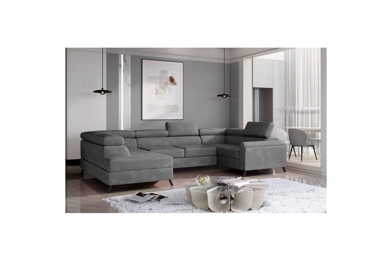 Hörnsoffa Eltap Escada 336x200x92 cm - Paros 06, Grå, Vänster - Möbler - Vardagsrum - Bäddsoffor - Hörnbäddsoffa