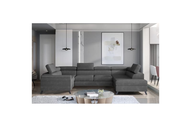 Hörnsoffa Eltap Escada 336x200x92 cm - Paros 06, Grå, Höger - Möbler - Vardagsrum - Bäddsoffor - Hörnbäddsoffa