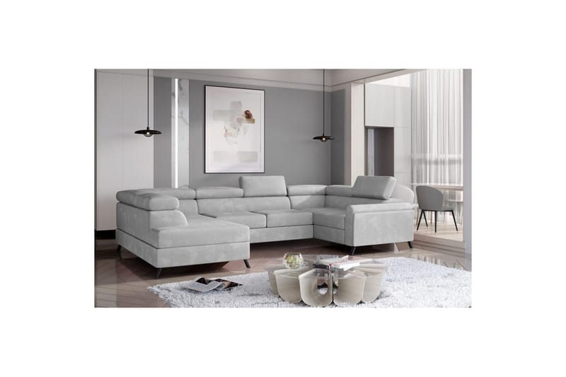 Hörnsoffa Eltap Escada 336x200x92 cm - Paros 05, Ljusgrå, Vänster - Möbler - Vardagsrum - Bäddsoffor - Hörnbäddsoffa