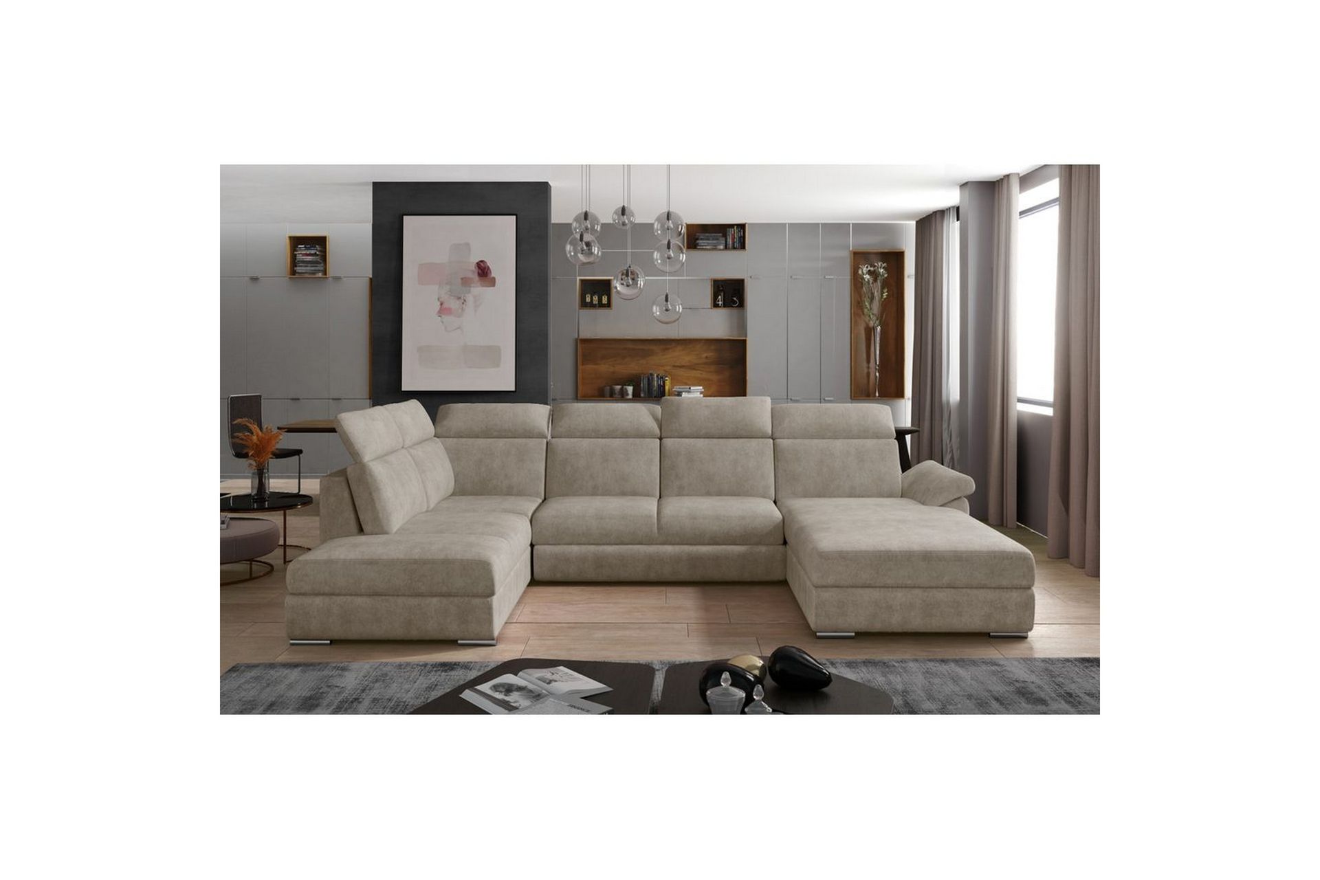 hörnsoffa eltap evanell 336x211x102 cm - dora 21, beige, höger