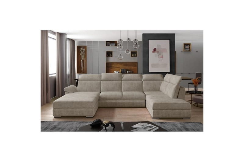 Hörnsoffa Eltap Evanell 336x211x102 cm - Dora 21, Beige, Vänster - Möbler - Vardagsrum - Bäddsoffor - U bäddsoffa