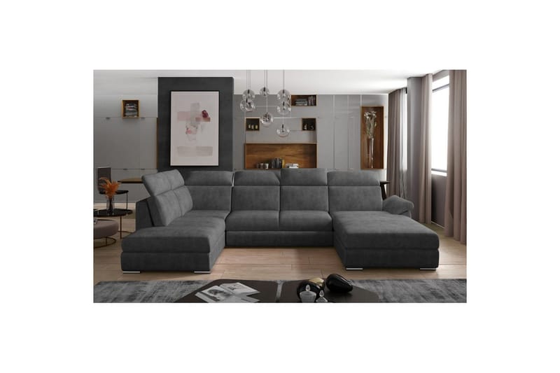 Hörnsoffa Eltap Evanell 336x211x102 cm - Dora 96, Svart, Höger - Möbler - Vardagsrum - Bäddsoffor - U bäddsoffa