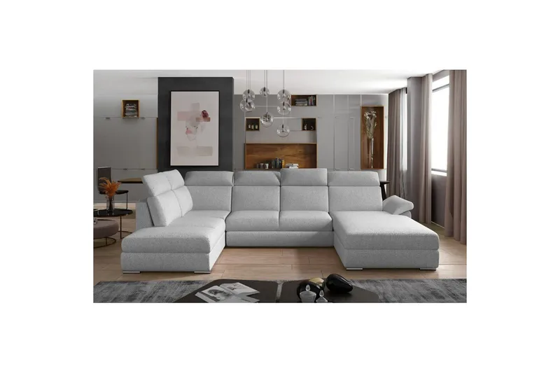 Hörnsoffa Eltap Evanell 336x211x102 cm - Grande 81, Grå, Höger - Möbler - Vardagsrum - Bäddsoffor - U bäddsoffa