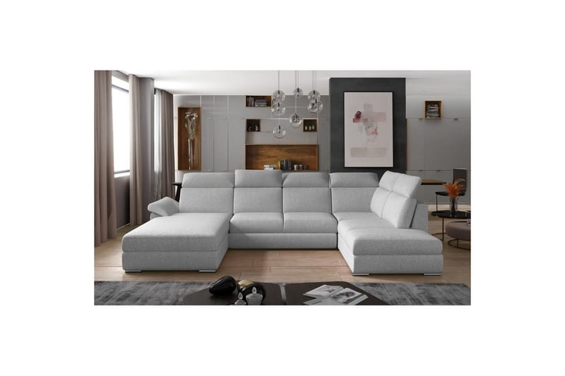 Hörnsoffa Eltap Evanell 336x211x102 cm, Grande 81, Grå, Vänster
