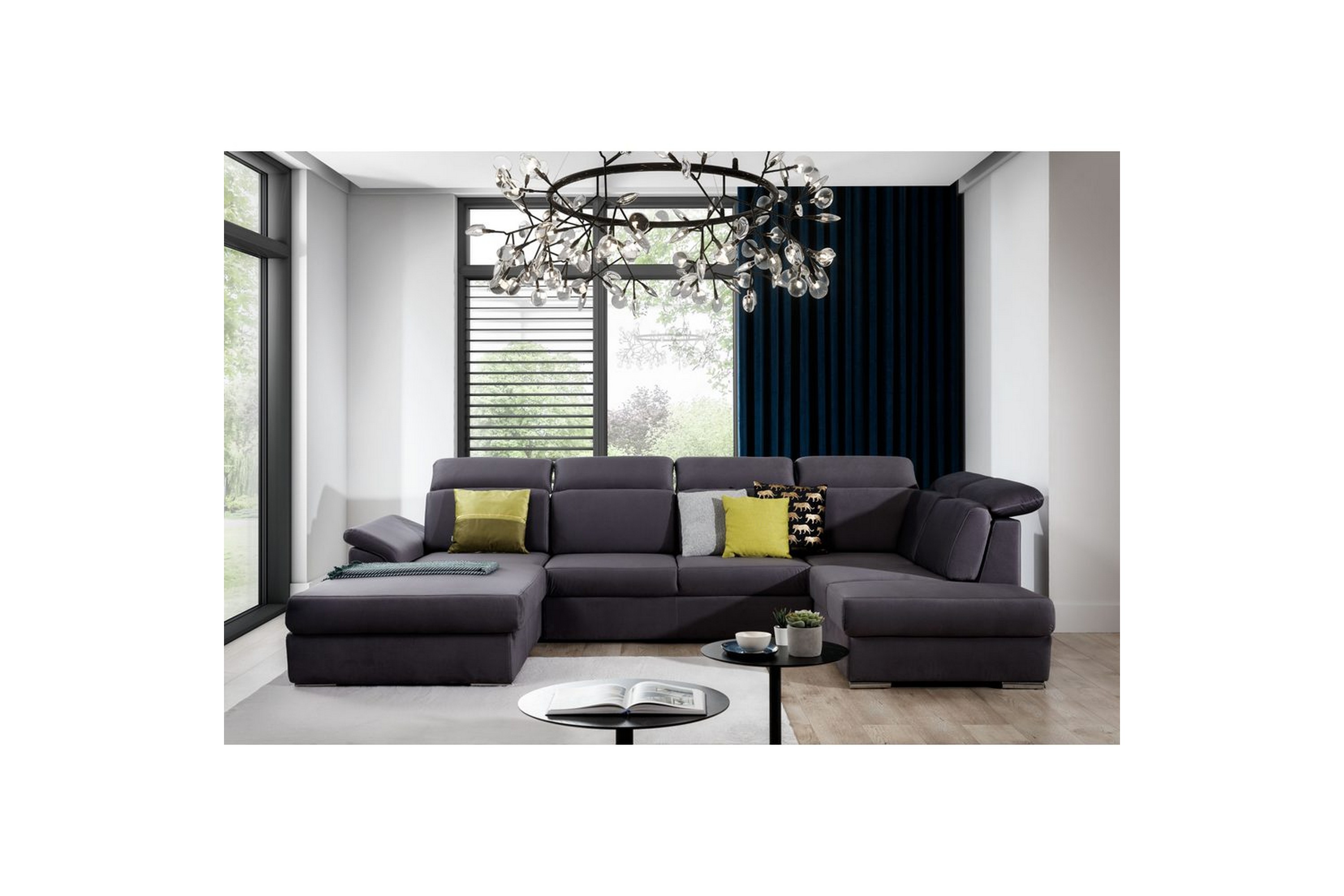 hörnsoffa eltap evanell 336x211x102 cm - monolith 97, mörkgrå, vänster