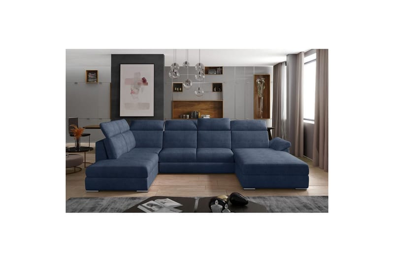 Hörnsoffa Eltap Evanell 336x211x102 cm - Omega 86, Blå, Höger - Möbler - Vardagsrum - Bäddsoffor - U bäddsoffa