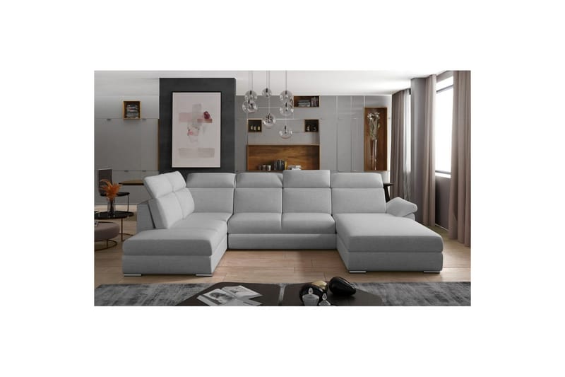 Hörnsoffa Eltap Evanell 336x211x102 cm - Överdrag 83, Grå, Höger - Möbler - Vardagsrum - Bäddsoffor - U bäddsoffa