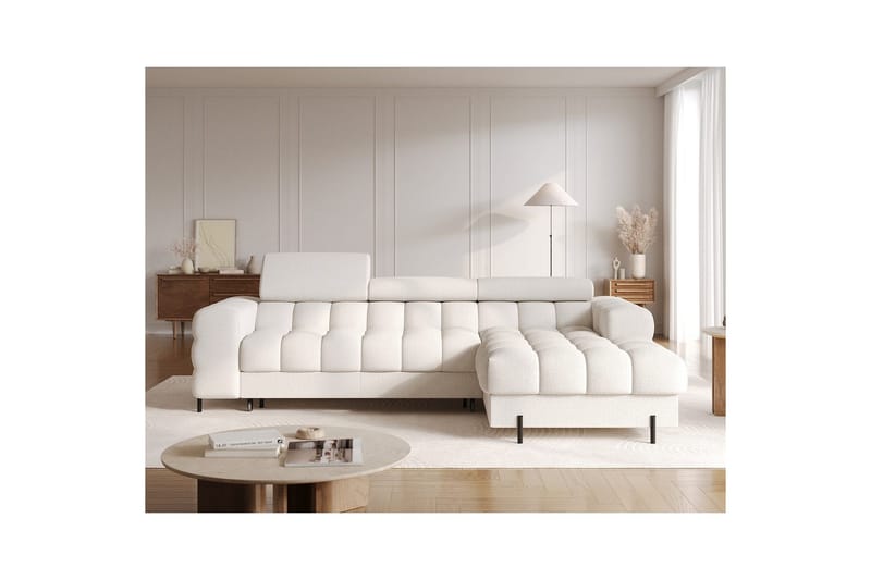 Hörnsoffa Eltap Felro 285x181x93 cm - Amore 01, Vit, Höger - Möbler - Vardagsrum - Bäddsoffor