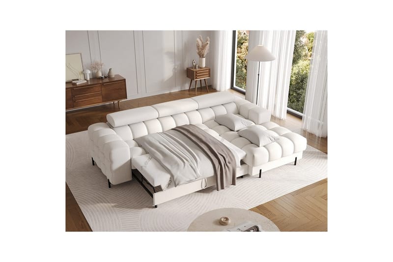 Hörnsoffa Eltap Felro 285x181x93 cm - Amore 01, Vit, Höger - Möbler - Vardagsrum - Bäddsoffor