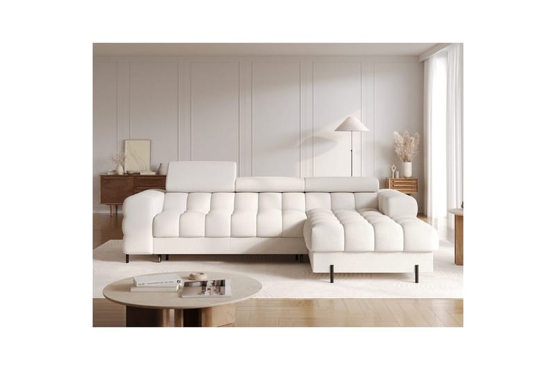 Hörnsoffa Eltap Felro 285x181x93 cm - Amore 01, Vit, Höger - Möbler - Vardagsrum - Bäddsoffor