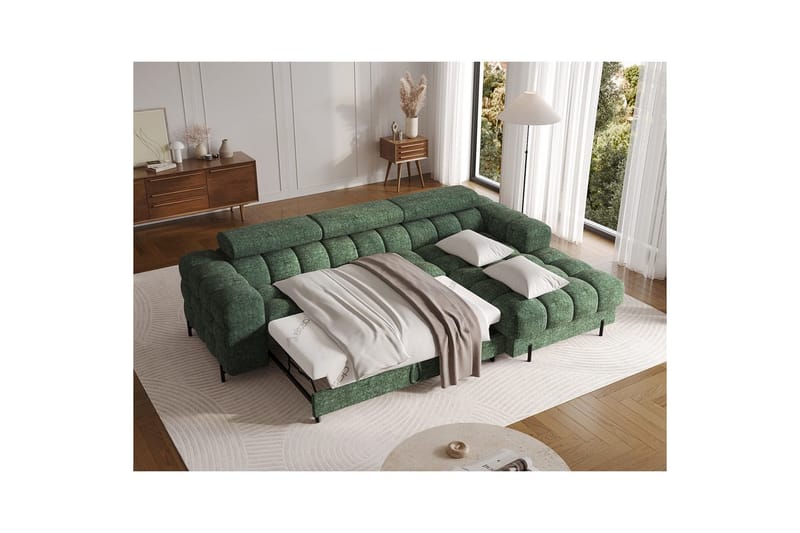 Hörnsoffa Eltap Felro 285x181x93 cm - Amore 35, Grön, Höger - Möbler - Vardagsrum - Bäddsoffor