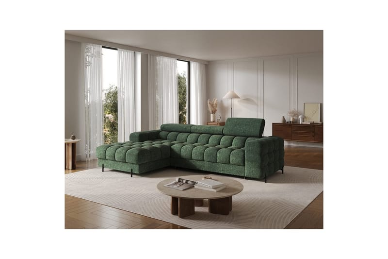 Hörnsoffa Eltap Felro 285x181x93 cm - Amore 35, Grön, Vänster - Möbler - Vardagsrum - Bäddsoffor