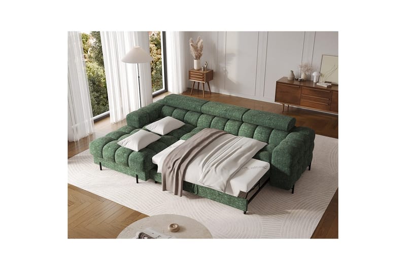 Hörnsoffa Eltap Felro 285x181x93 cm - Amore 35, Grön, Vänster - Möbler - Vardagsrum - Bäddsoffor