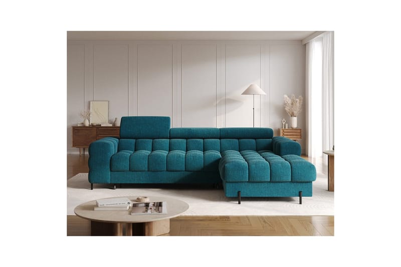 Hörnsoffa Eltap Felro 285x181x93 cm - Amore 40, Blå, Höger - Möbler - Vardagsrum - Bäddsoffor