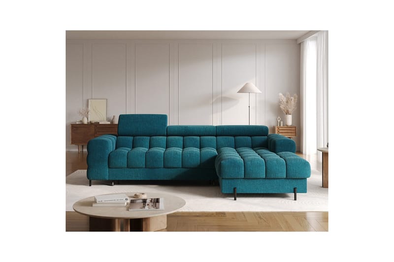 Hörnsoffa Eltap Felro 285x181x93 cm - Amore 40, Blå, Höger - Möbler - Vardagsrum - Bäddsoffor